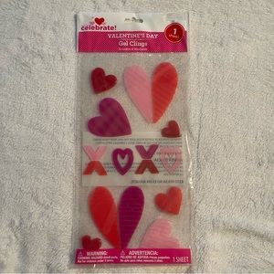 Window Gel Clings Valentines Day Colorful Hearts XOXO Teachers Supply Decor